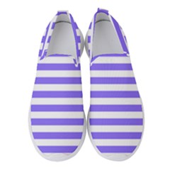 Lilac Purple Stripes Women s Slip On Sneakers