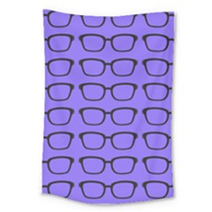 Nerdy Glasses Purple Large Tapestry by snowwhitegirl