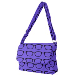 Nerdy Glasses Purple Full Print Messenger Bag by snowwhitegirl