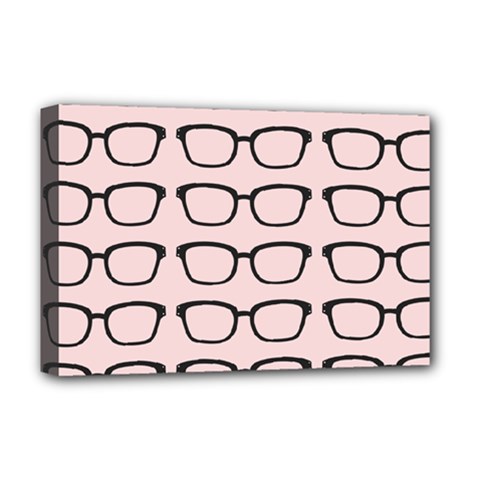 Nerdy Glasses Pink Deluxe Canvas 18  X 12  (stretched) by snowwhitegirl