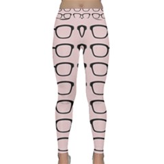 Nerdy Glasses Pink Classic Yoga Leggings by snowwhitegirl