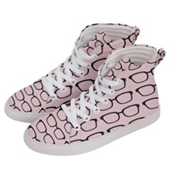 Nerdy Glasses Pink Men s Hi-top Skate Sneakers by snowwhitegirl