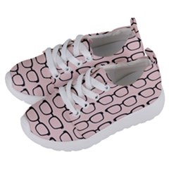 Nerdy Glasses Pink Kids  Lightweight Sports Shoes by snowwhitegirl