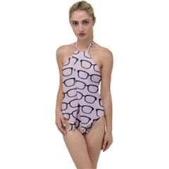 Nerdy Glasses Pink Go With The Flow One Piece Swimsuit by snowwhitegirl