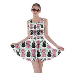 Waitress Uniform Dresses Nerdy Glasses Pattern Green Skater Dress by snowwhitegirl