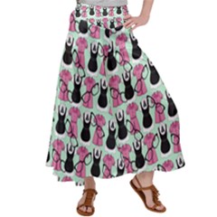 Waitress Uniform Dresses Nerdy Glasses Pattern Green Satin Palazzo Pants by snowwhitegirl