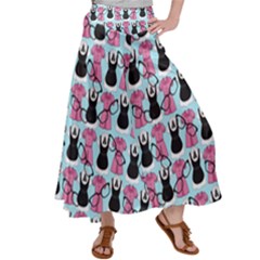 Waitress Uniform Dresses Nerdy Glasses Pattern Blue Satin Palazzo Pants by snowwhitegirl