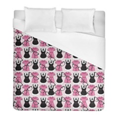 Waitress Uniform Dresses Nerdy Glasses Pattern Pink Duvet Cover (full/ Double Size) by snowwhitegirl