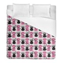 Waitress Uniform Dresses Nerdy Glasses Pattern Pink Duvet Cover (Full/ Double Size) View1