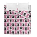 Waitress Uniform Dresses Nerdy Glasses Pattern Pink Duvet Cover Double Side (Full/ Double Size) View2