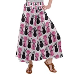 Waitress Uniform Dresses Nerdy Glasses Pattern Pink Satin Palazzo Pants by snowwhitegirl