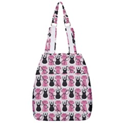 Waitress Uniform Dresses Nerdy Glasses Pattern Pink Center Zip Backpack by snowwhitegirl