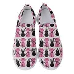 Waitress Uniform Dresses Nerdy Glasses Pattern Pink Women s Slip On Sneakers