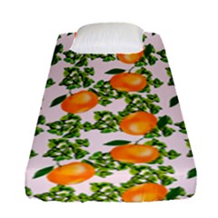 Citrus Tropical Orange Pink Fitted Sheet (single Size) by snowwhitegirl