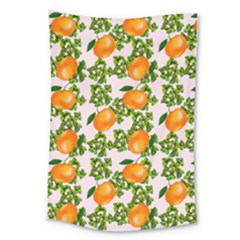 Citrus Tropical Orange Pink Large Tapestry by snowwhitegirl