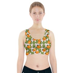 Citrus Tropical Orange Pink Sports Bra With Pocket by snowwhitegirl