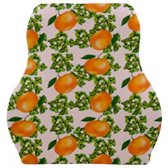 Citrus Tropical Orange Pink Car Seat Velour Cushion  by snowwhitegirl