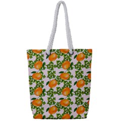 Citrus Tropical Orange Pink Full Print Rope Handle Tote (small) by snowwhitegirl