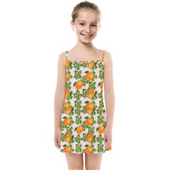 Citrus Tropical Orange Pink Kids  Summer Sun Dress by snowwhitegirl