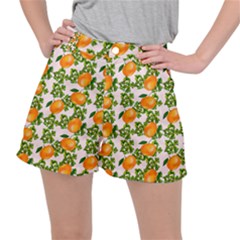 Citrus Tropical Orange Pink Stretch Ripstop Shorts