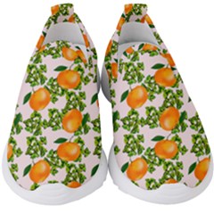 Citrus Tropical Orange Pink Kids  Slip On Sneakers by snowwhitegirl