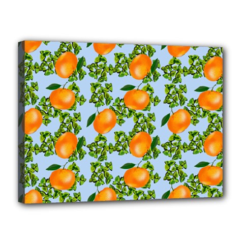 Citrus Tropical Orange Blue Canvas 16  X 12  (stretched) by snowwhitegirl