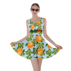 Citrus Tropical Orange Blue Skater Dress by snowwhitegirl