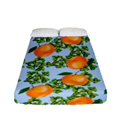 Citrus Tropical Orange Blue Fitted Sheet (full/ Double Size) by snowwhitegirl