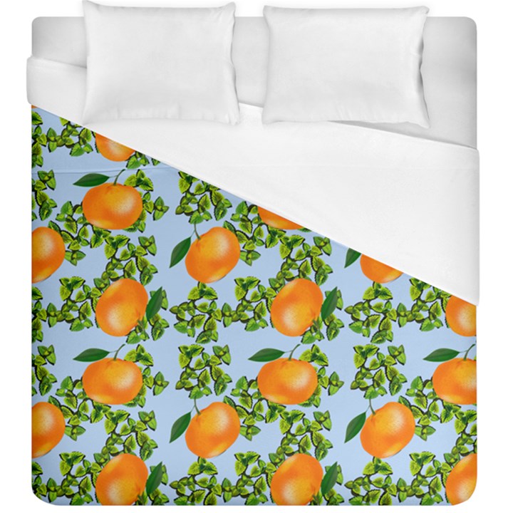 Citrus Tropical Orange Blue Duvet Cover (King Size)