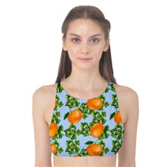 Citrus Tropical Orange Blue Tank Bikini Top by snowwhitegirl