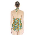 Citrus Tropical Orange Blue Halter Swimsuit View2