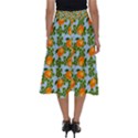 Citrus Tropical Orange Blue Perfect Length Midi Skirt View2