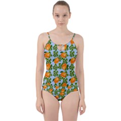 Citrus Tropical Orange Blue Cut Out Top Tankini Set by snowwhitegirl