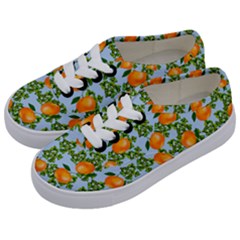 Citrus Tropical Orange Blue Kids  Classic Low Top Sneakers by snowwhitegirl