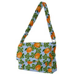 Citrus Tropical Orange Blue Full Print Messenger Bag by snowwhitegirl