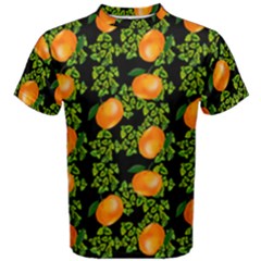 Citrus Tropical Orange Black Men s Cotton Tee by snowwhitegirl