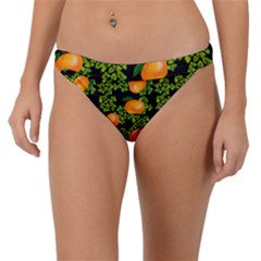 Citrus Tropical Orange Black Band Bikini Bottom