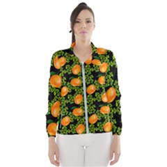 Citrus Tropical Orange Black Windbreaker (women) by snowwhitegirl