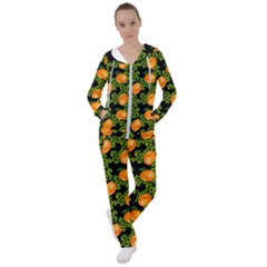 Citrus Tropical Orange Black Women s Tracksuit