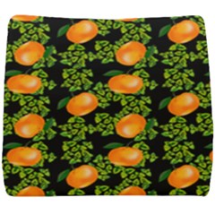 Citrus Tropical Orange Black Seat Cushion by snowwhitegirl