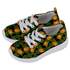 Citrus Tropical Orange Black Kids  Lightweight Sports Shoes by snowwhitegirl