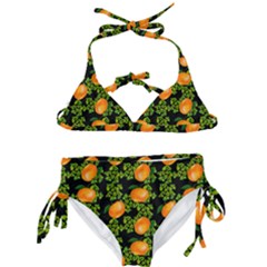 Citrus Tropical Orange Black Kids  Classic Bikini Set