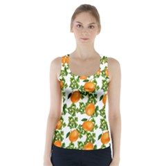 Citrus Tropical Orange White Racer Back Sports Top by snowwhitegirl