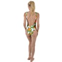 Citrus Tropical Orange White High Leg Strappy Swimsuit View2