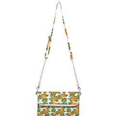 Citrus Tropical Orange White Mini Crossbody Handbag by snowwhitegirl