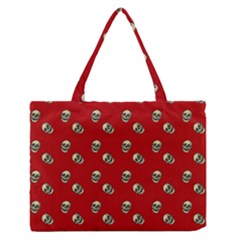 Skull Red Pattern Zipper Medium Tote Bag by snowwhitegirl