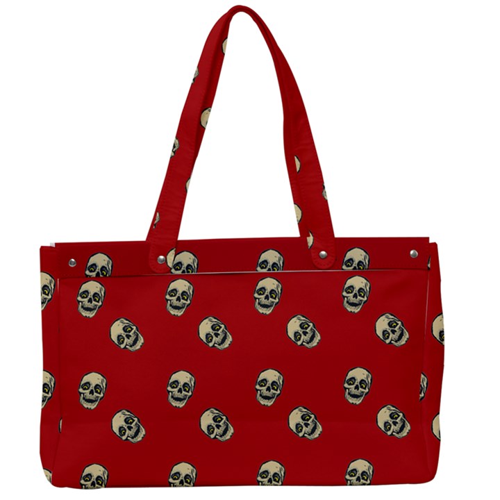 Skull Red Pattern Canvas Work Bag