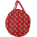 Skull Red Pattern Giant Round Zipper Tote View1