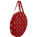 Skull Red Pattern Giant Round Zipper Tote View3