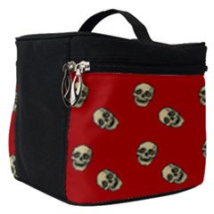 Skull Red Pattern Make Up Travel Bag (small) by snowwhitegirl